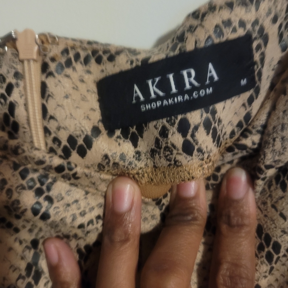 Akira Faux Snakeskin Skirt Medium
